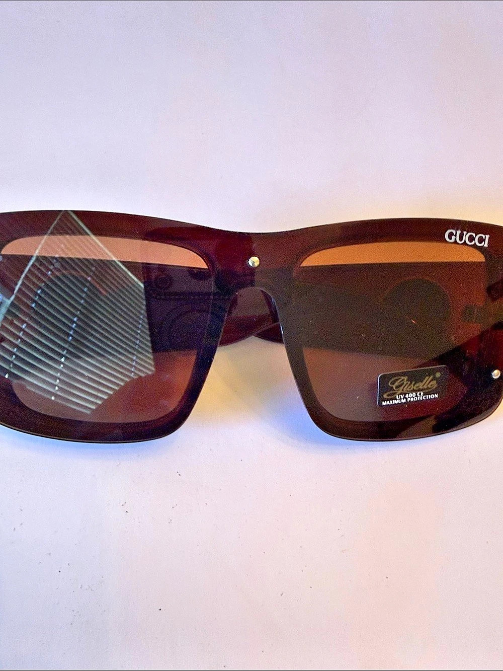 Women’s Fashion Brown Rectangular Sunglasses New - Picture 4 of 4